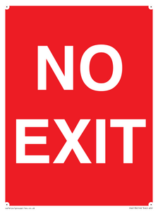NO EXIT red background